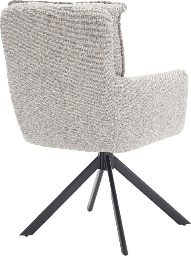 SalesFever Eetkamerstoel Austin Armlehnstuhl mit hochwertiger Taschenfederkern-Polsterung Eetkamerstoel met 360° draaifunctie metalen voet (1 stuk) - Foto 5