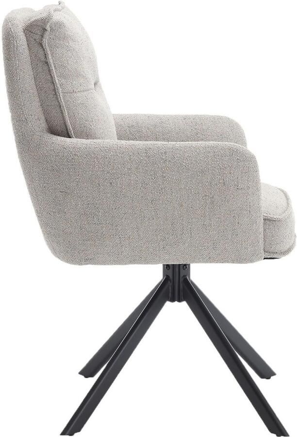 SalesFever Eetkamerstoel Austin Armlehnstuhl mit hochwertiger Taschenfederkern-Polsterung Eetkamerstoel met 360° draaifunctie metalen voet (1 stuk) - Foto 9