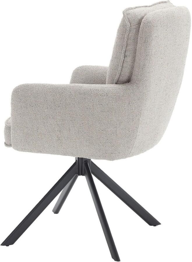 SalesFever Eetkamerstoel Austin Armlehnstuhl mit hochwertiger Taschenfederkern-Polsterung Eetkamerstoel met 360° draaifunctie metalen voet (1 stuk) - Foto 6