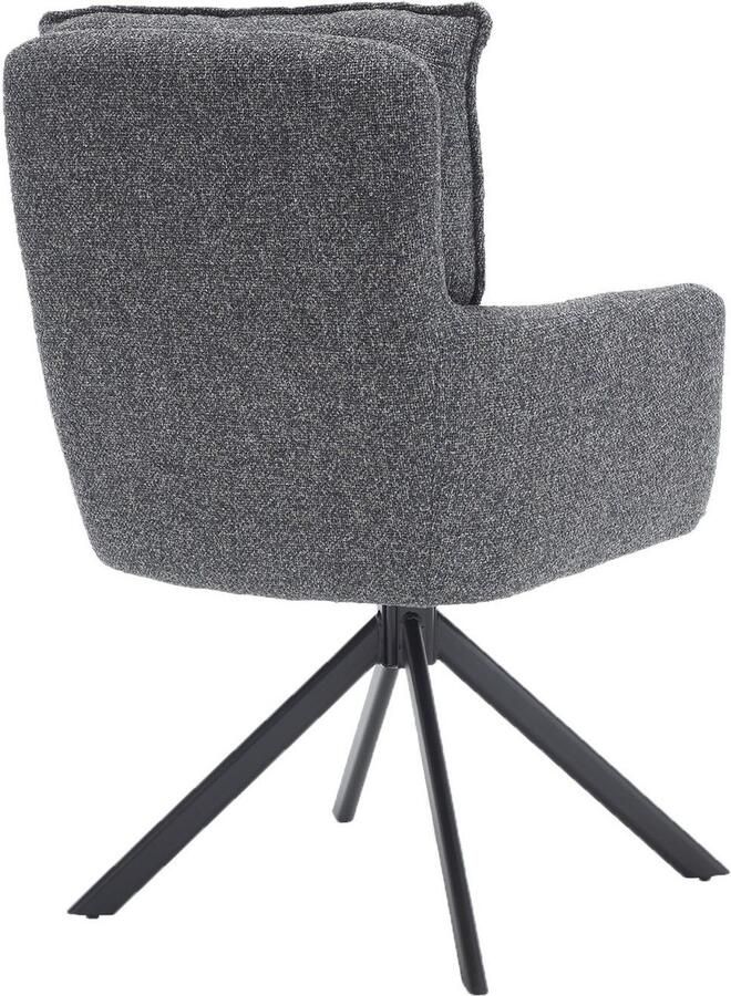 SalesFever Eetkamerstoel Austin Armlehnstuhl mit hochwertiger Taschenfederkern-Polsterung Eetkamerstoel met 360° draaifunctie metalen voet (1 stuk) - Foto 4