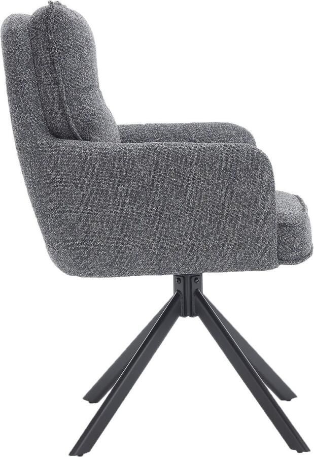 SalesFever Eetkamerstoel Austin Armlehnstuhl mit hochwertiger Taschenfederkern-Polsterung Eetkamerstoel met 360° draaifunctie metalen voet (1 stuk) - Foto 8