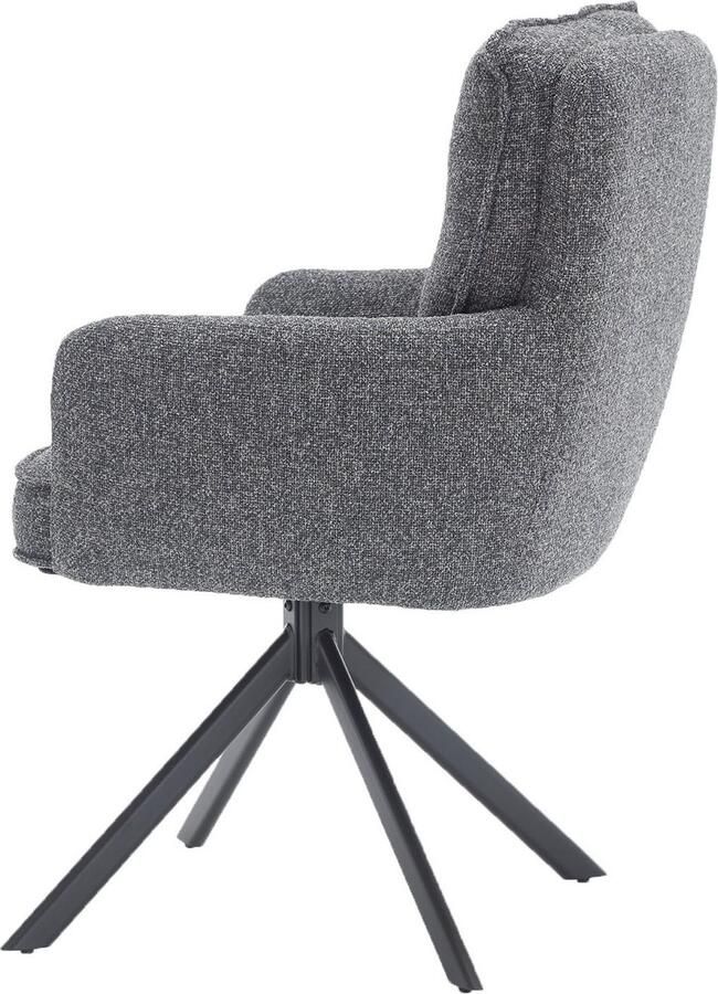 SalesFever Eetkamerstoel Austin Armlehnstuhl mit hochwertiger Taschenfederkern-Polsterung Eetkamerstoel met 360° draaifunctie metalen voet (1 stuk) - Foto 5