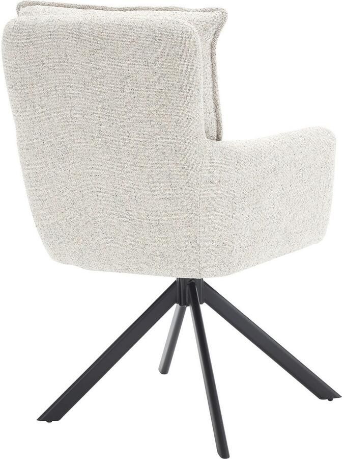 SalesFever Eetkamerstoel Austin Armlehnstuhl mit hochwertiger Taschenfederkern-Polsterung Eetkamerstoel met 360° draaifunctie metalen voet (1 stuk) - Foto 4