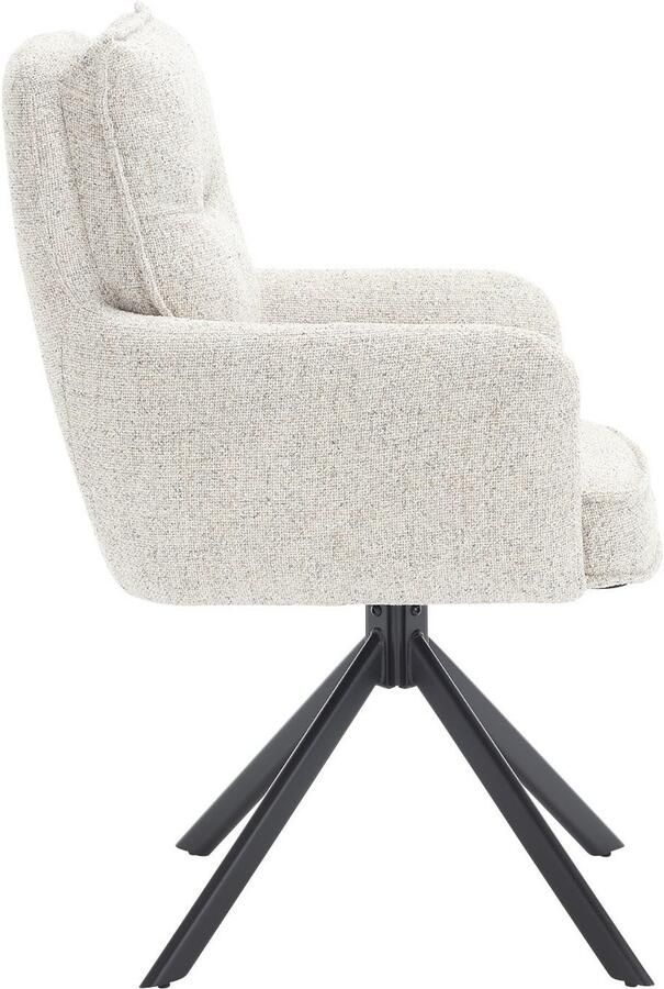 SalesFever Eetkamerstoel Austin Armlehnstuhl mit hochwertiger Taschenfederkern-Polsterung Eetkamerstoel met 360° draaifunctie metalen voet (1 stuk) - Foto 10