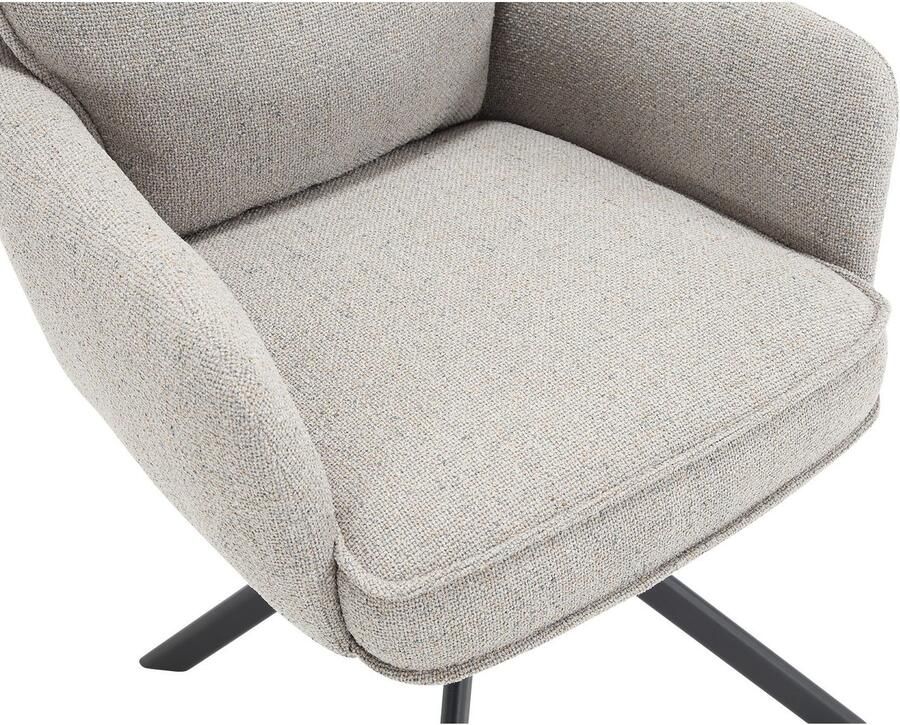 SalesFever Eetkamerstoel Austin Armlehnstuhl mit hochwertiger Taschenfederkern-Polsterung Eetkamerstoel met 360° draaifunctie metalen voet (1 stuk)