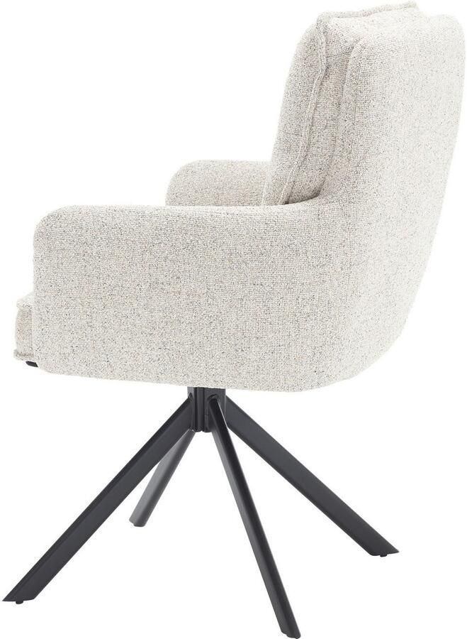 SalesFever Eetkamerstoel Austin Armlehnstuhl mit hochwertiger Taschenfederkern-Polsterung Eetkamerstoel met 360° draaifunctie metalen voet (1 stuk) - Foto 6