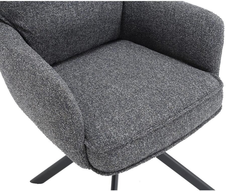 SalesFever Eetkamerstoel Austin Armlehnstuhl mit hochwertiger Taschenfederkern-Polsterung Eetkamerstoel met 360° draaifunctie metalen voet (1 stuk)