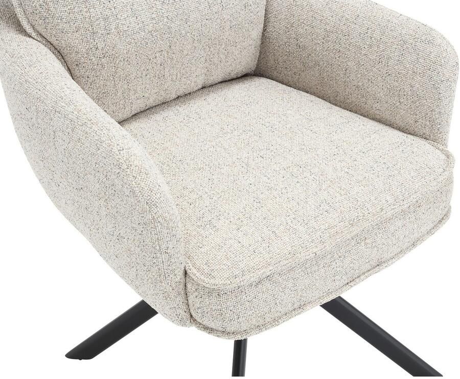 SalesFever Eetkamerstoel Austin Armlehnstuhl mit hochwertiger Taschenfederkern-Polsterung Eetkamerstoel met 360° draaifunctie metalen voet (1 stuk)