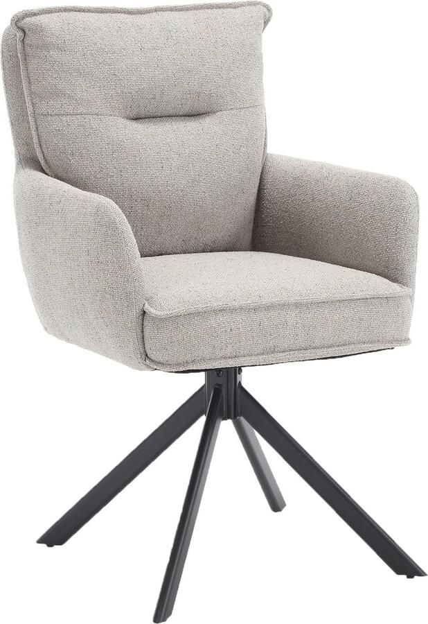 SalesFever Eetkamerstoel Austin Armlehnstuhl mit hochwertiger Taschenfederkern-Polsterung Eetkamerstoel met 360° draaifunctie metalen voet (1 stuk) - Foto 8