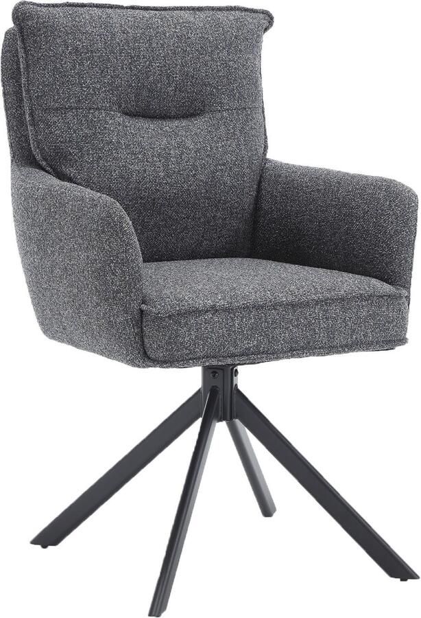 SalesFever Eetkamerstoel Austin Armlehnstuhl mit hochwertiger Taschenfederkern-Polsterung Eetkamerstoel met 360° draaifunctie metalen voet (1 stuk) - Foto 9