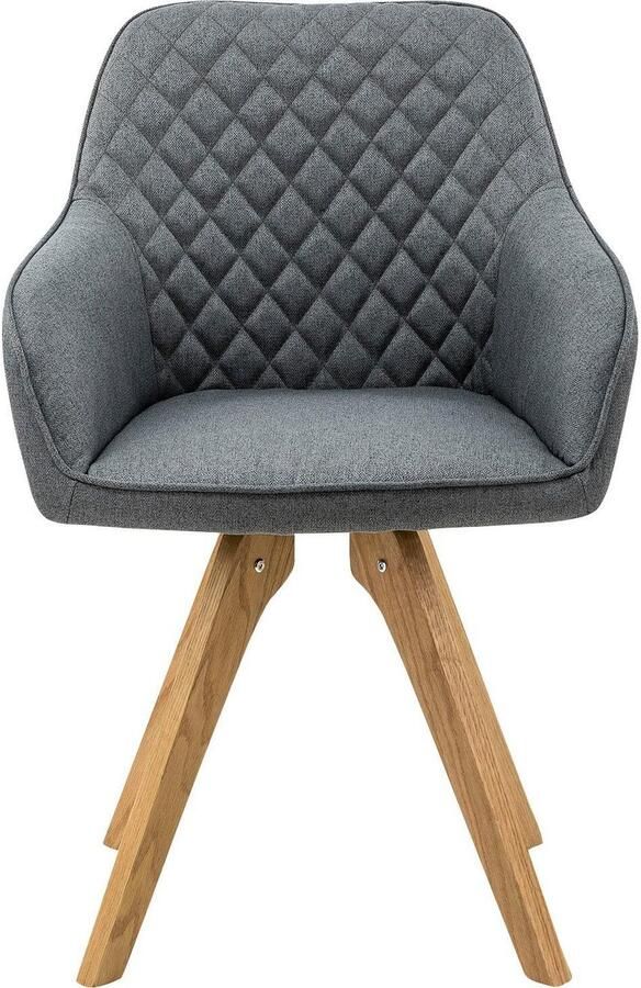 SalesFever Eetkamerstoel Bequemer Atuhl met diamantvormig stiksel op de rugleuning (set 2 stuks) - Foto 7