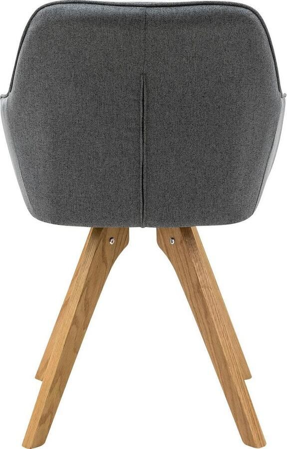 SalesFever Eetkamerstoel Bequemer Atuhl met diamantvormig stiksel op de rugleuning (set 2 stuks) - Foto 8