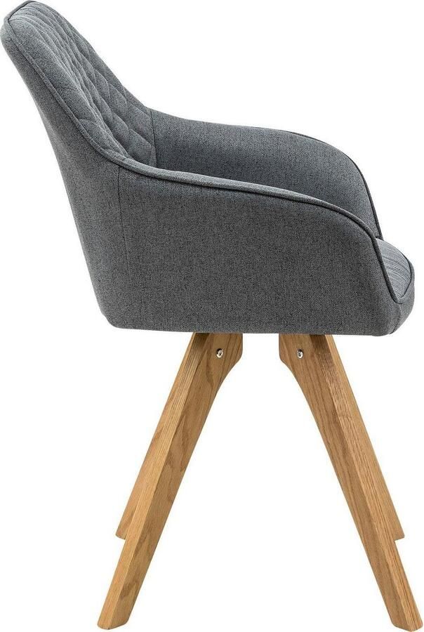 SalesFever Eetkamerstoel Bequemer Atuhl met diamantvormig stiksel op de rugleuning (set 2 stuks) - Foto 6