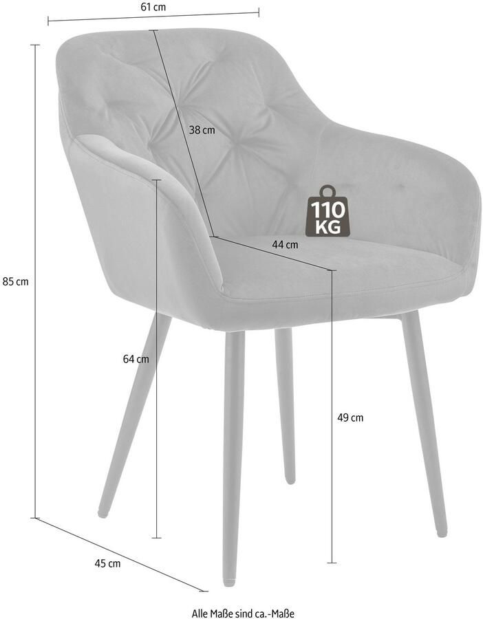 SalesFever Eetkamerstoel Coventry Komfortabler Polstertuhl im eleganten Stil met knoopstiksels