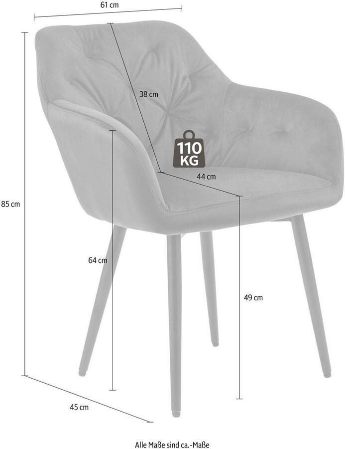 SalesFever Eetkamerstoel Coventry Komfortabler Polstertuhl im eleganten Stil met knoopstiksels - Foto 3