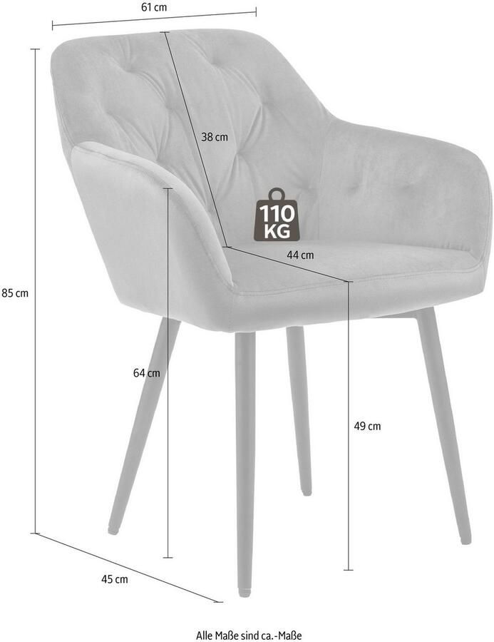 SalesFever Eetkamerstoel Coventry Komfortabler Polstertuhl im eleganten Stil met knoopstiksels - Foto 3