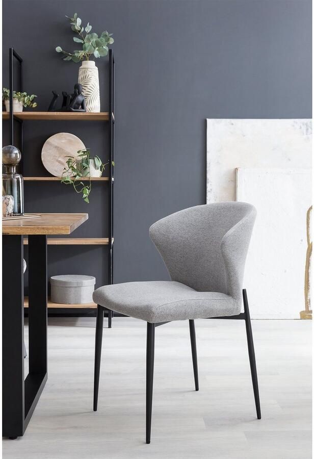 SalesFever Eetkamerstoel Dallas set van 2 met metalen frame b 63 h 87 d 56 cm (set 2 stuks) - Foto 4