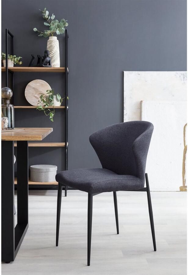 SalesFever Eetkamerstoel Dallas set van 2 met metalen frame b 63 h 87 d 56 cm (set 2 stuks) - Foto 4