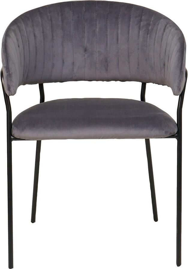 SalesFever Eetkamerstoel Idro Komfortabler Polsterstuhl Afgeronde rugleuning met verticaal stiksel (1 stuk) - Foto 5