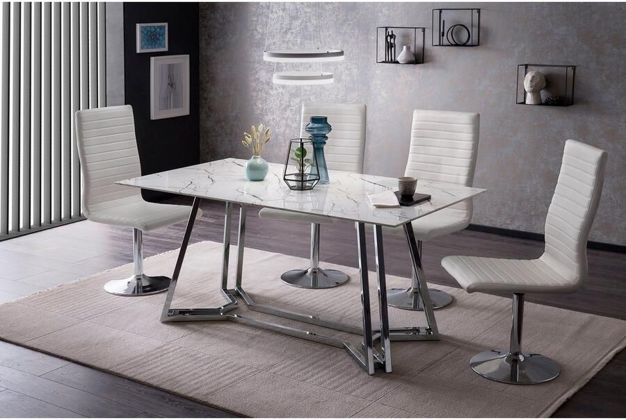 SalesFever Eetkamerstoel Komfortabler Armlehnstuhl zum Relaxen met draaifunctie (set 4 stuks) - Foto 4