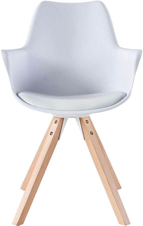 SalesFever Eetkamerstoel Monza Stilvoller Armlehnstuhl fürs Esszimmer Armstoel van kunststof zitvlak van kunstleer (set 2 stuks) - Foto 4