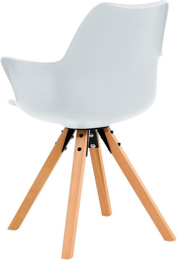 SalesFever Eetkamerstoel Monza Stilvoller Armlehnstuhl fürs Esszimmer Armstoel van kunststof zitvlak van kunstleer (set 2 stuks) - Foto 3