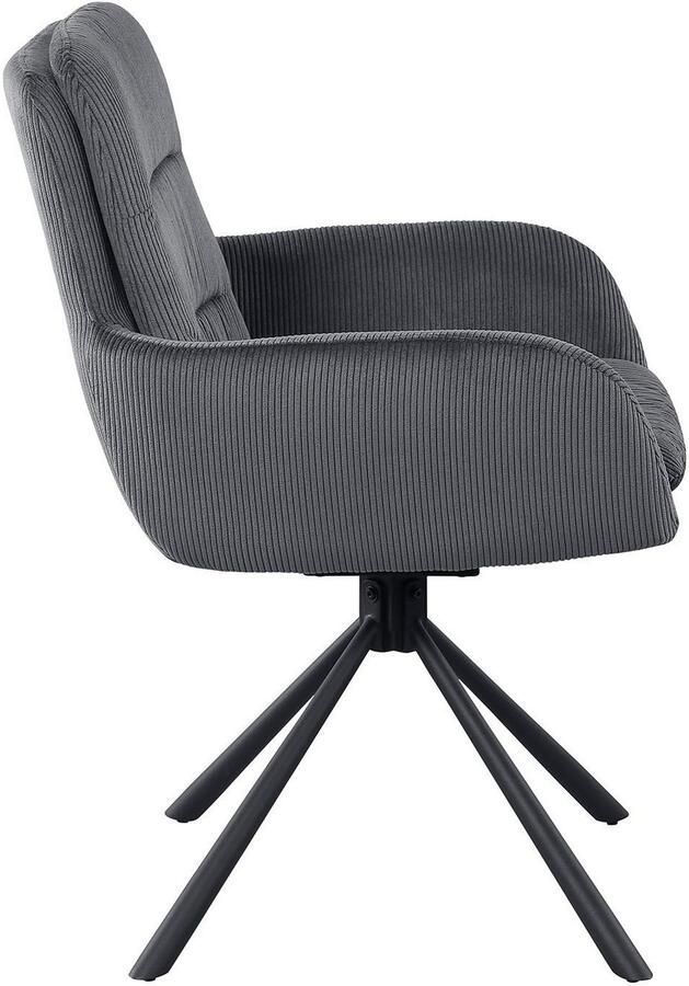 SalesFever Eetkamerstoel Pizzo elegante fauteuil Corduroy eetkamerstoel met 360° draaicomfort (1 stuk) - Foto 2