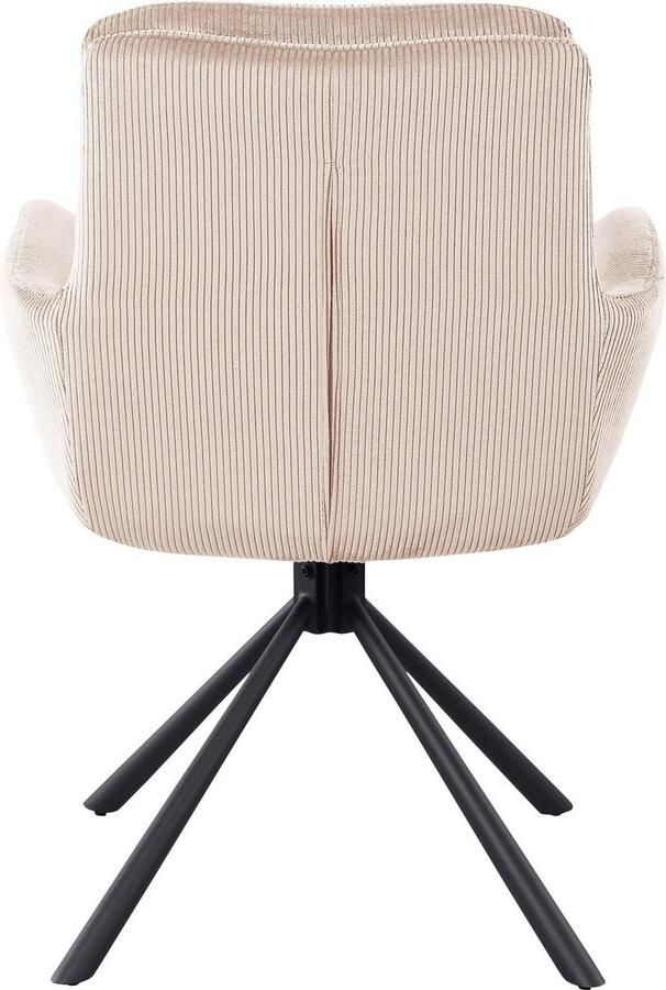 SalesFever Eetkamerstoel Pizzo Eleganter Armlehnstuhl Eetkamerstoel met cordstof 360° draaifunctie (1 stuk) - Foto 4