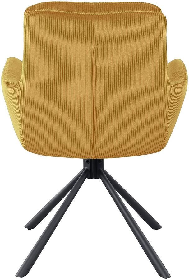 SalesFever Eetkamerstoel Pizzo Eleganter Armlehnstuhl Eetkamerstoel met cordstof 360° draaifunctie (1 stuk) - Foto 8