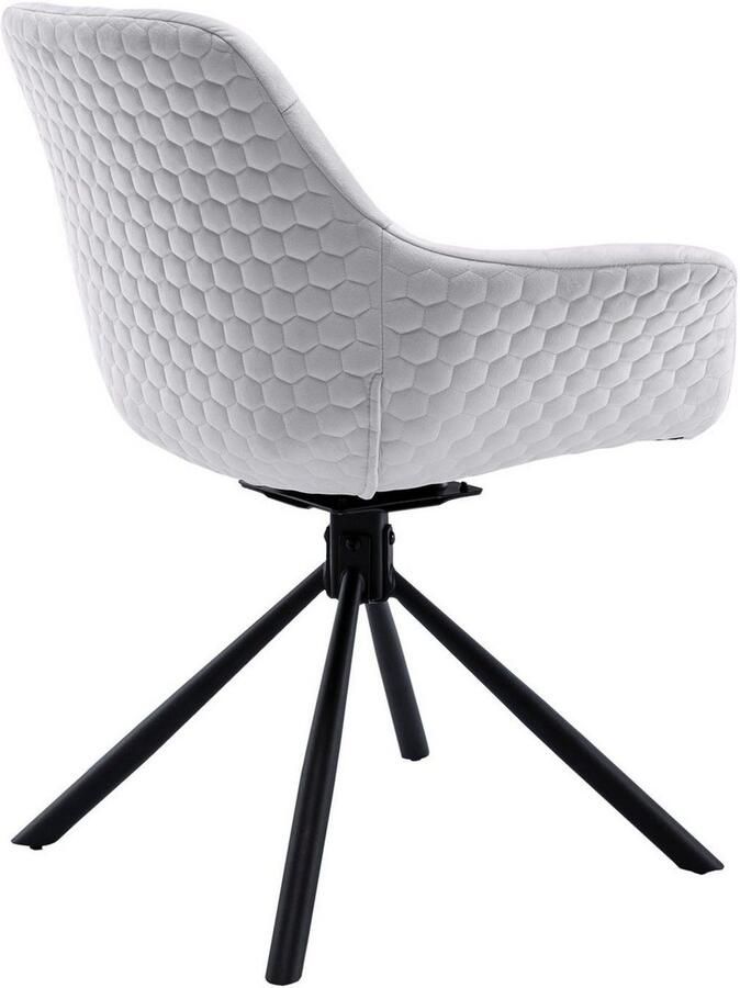 SalesFever Eetkamerstoel Rimini Armlehnstuhl: Sitzkomfort fürs Esszimmer Eetkamerstoel achterkant met honingraatstepping 360° draaifunctie (1 stuk) - Foto 5