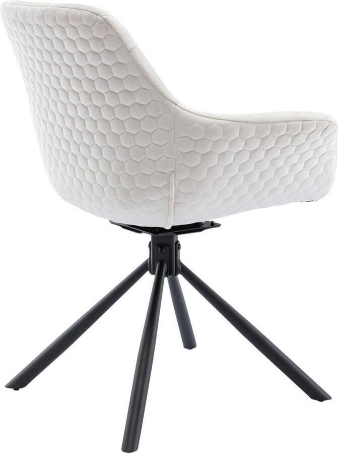 SalesFever Eetkamerstoel Rimini Armlehnstuhl: Sitzkomfort fürs Esszimmer Eetkamerstoel achterkant met honingraatstepping 360° draaifunctie (1 stuk) - Foto 4