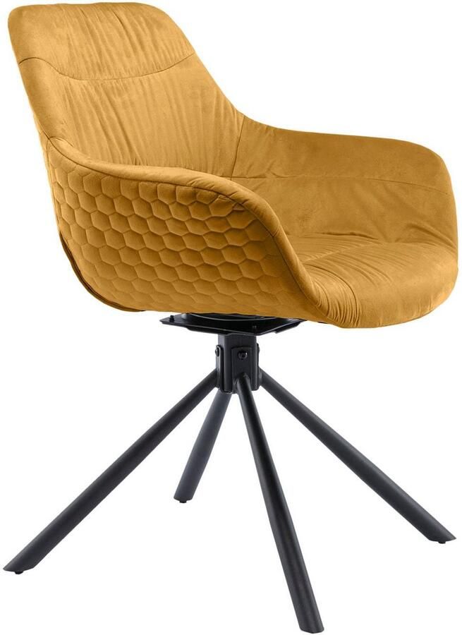 SalesFever Eetkamerstoel Rimini Armlehnstuhl: Sitzkomfort fürs Esszimmer Eetkamerstoel achterkant met honingraatstepping 360° draaifunctie (1 stuk) - Foto 6