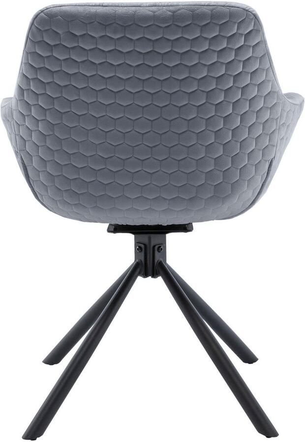 SalesFever Eetkamerstoel Rimini fauteuil: zitcomfort voor de eetkamer Eetkamerstoel achterkant met honingraatstepping 360° draaifunctie (1 stuk) - Foto 10