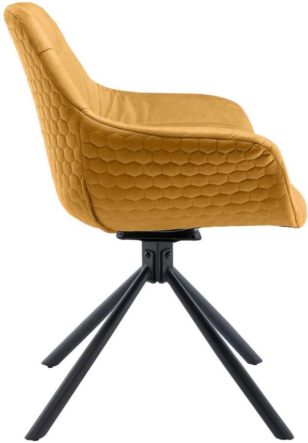 SalesFever Eetkamerstoel Rimini Armlehnstuhl: Sitzkomfort fürs Esszimmer Eetkamerstoel achterkant met honingraatstepping 360° draaifunctie (1 stuk) - Foto 10