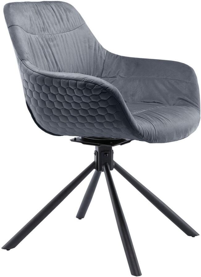 SalesFever Eetkamerstoel Rimini Armlehnstuhl: Sitzkomfort fürs Esszimmer Eetkamerstoel achterkant met honingraatstepping 360° draaifunctie (1 stuk) - Foto 6