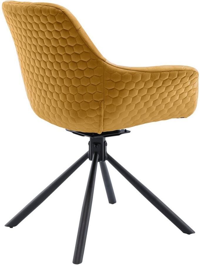 SalesFever Eetkamerstoel Rimini Armlehnstuhl: Sitzkomfort fürs Esszimmer Eetkamerstoel achterkant met honingraatstepping 360° draaifunctie (1 stuk) - Foto 4