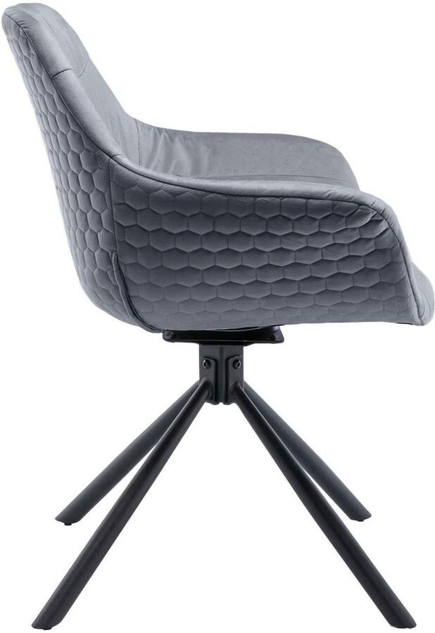 SalesFever Eetkamerstoel Rimini fauteuil: zitcomfort voor de eetkamer Eetkamerstoel achterkant met honingraatstepping 360° draaifunctie (1 stuk) - Foto 11