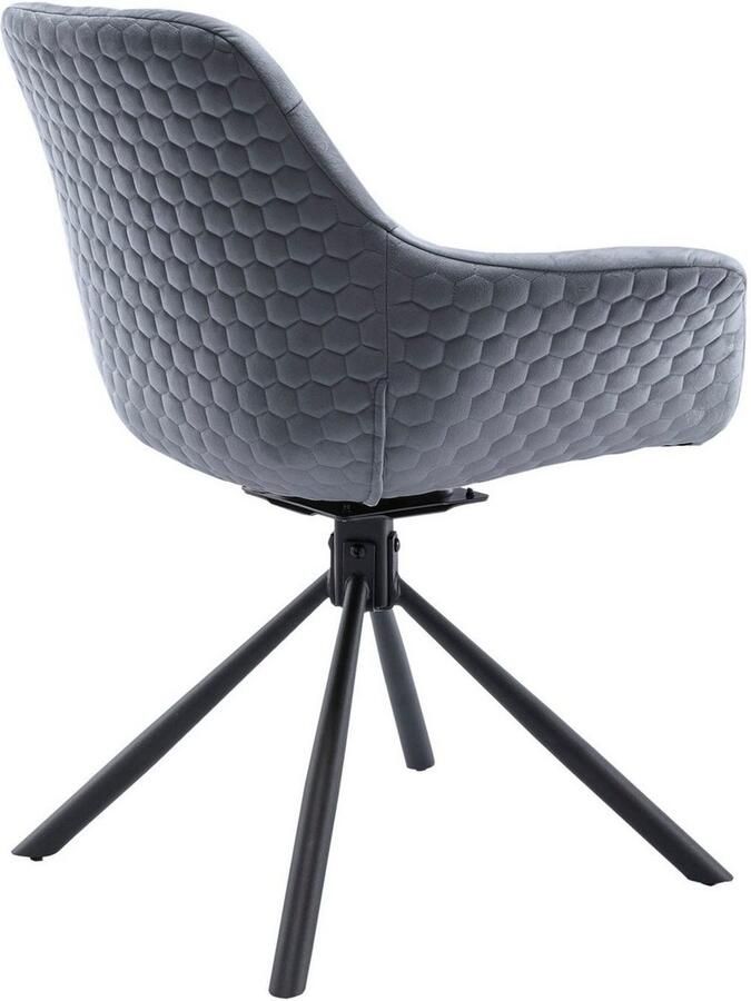 SalesFever Eetkamerstoel Rimini Armlehnstuhl: Sitzkomfort fürs Esszimmer Eetkamerstoel achterkant met honingraatstepping 360° draaifunctie (1 stuk) - Foto 5