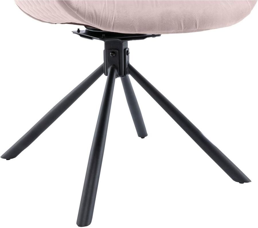 SalesFever Eetkamerstoel Rimini fauteuil: zitcomfort voor de eetkamer Eetkamerstoel achterkant met honingraatstepping 360° draaifunctie (1 stuk) - Foto 2