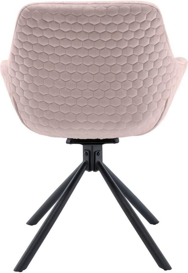 SalesFever Eetkamerstoel Rimini fauteuil: zitcomfort voor de eetkamer Eetkamerstoel achterkant met honingraatstepping 360° draaifunctie (1 stuk) - Foto 10