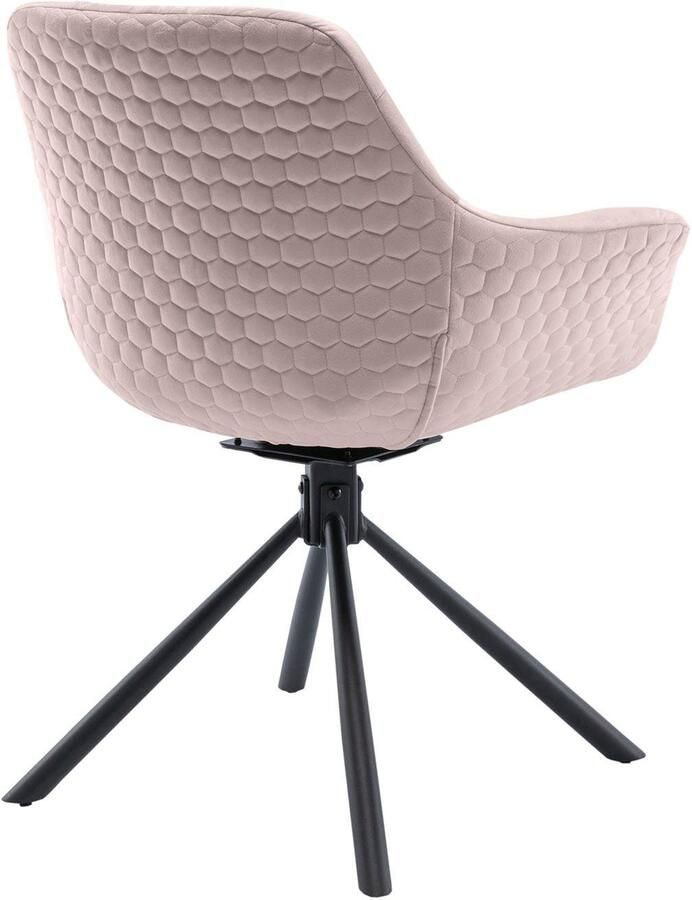 SalesFever Eetkamerstoel Rimini Armlehnstuhl: Sitzkomfort fürs Esszimmer Eetkamerstoel achterkant met honingraatstepping 360° draaifunctie (1 stuk) - Foto 3