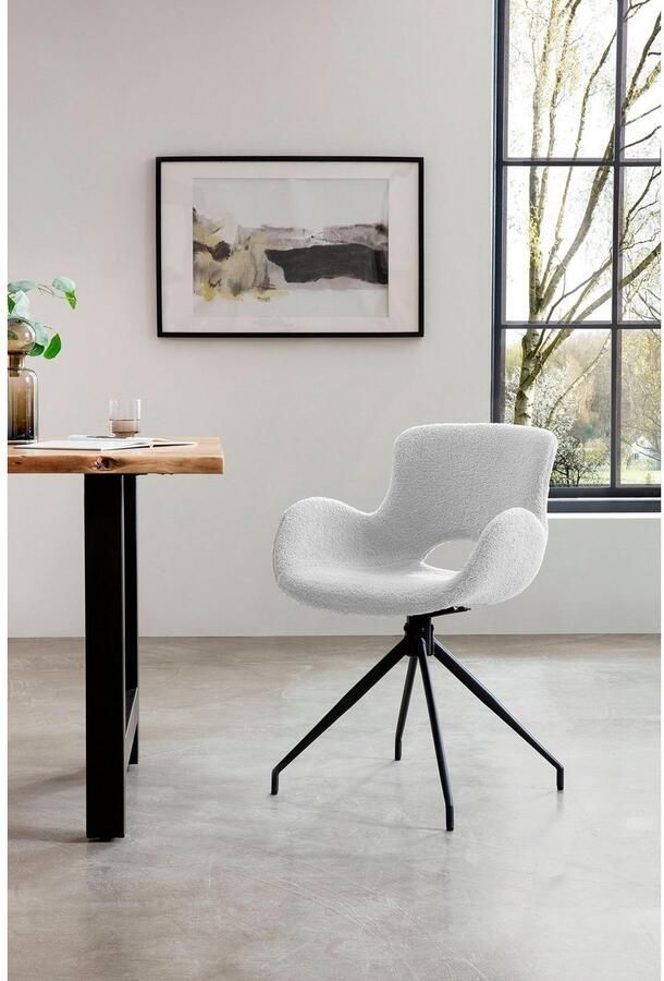 SalesFever Eetkamerstoel Stijlvol 180° draaiplaat onder de zitting met rug cut-out - Foto 4