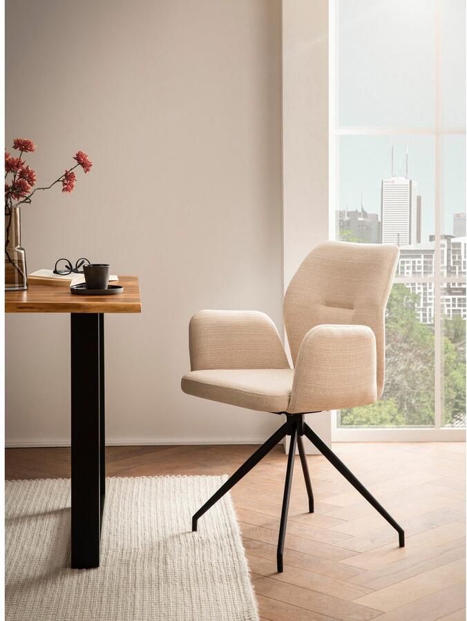 SalesFever Eetkamerstoel Taormina Armlehnstuhl Eetkamerstoel met 180° draaifunctie (1 stuk)