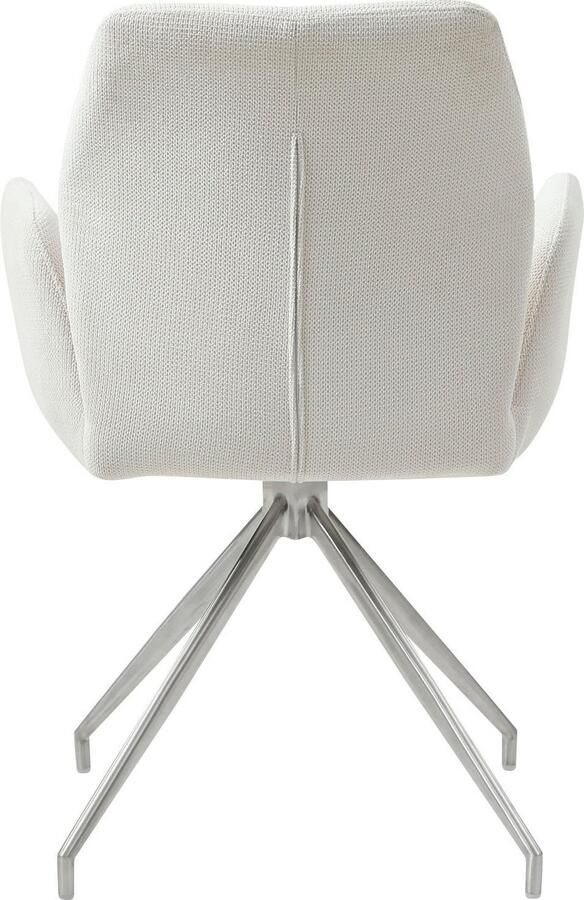 SalesFever Eetkamerstoel Taormina fauteuil met zilveren roestvrijstalen frame Eetkamerstoel 180° draaifunctie frame van roestvrij staal (1 stuk) - Foto 8