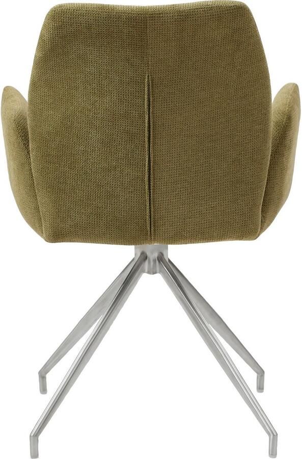 SalesFever Eetkamerstoel Taormina Armlehnstuhl mit silbernem Edelstahlgestell Eetkamerstoel 180° draaifunctie frame van roestvrij staal (1 stuk) - Foto 6