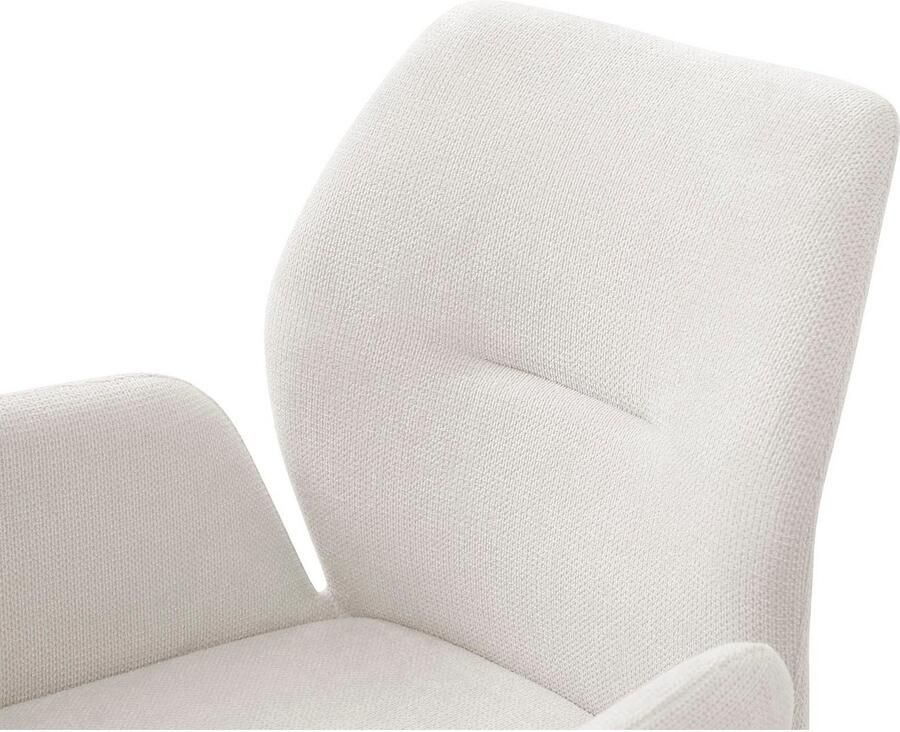 SalesFever Eetkamerstoel Taormina fauteuil met zilveren roestvrijstalen frame Eetkamerstoel 180° draaifunctie frame van roestvrij staal (1 stuk)
