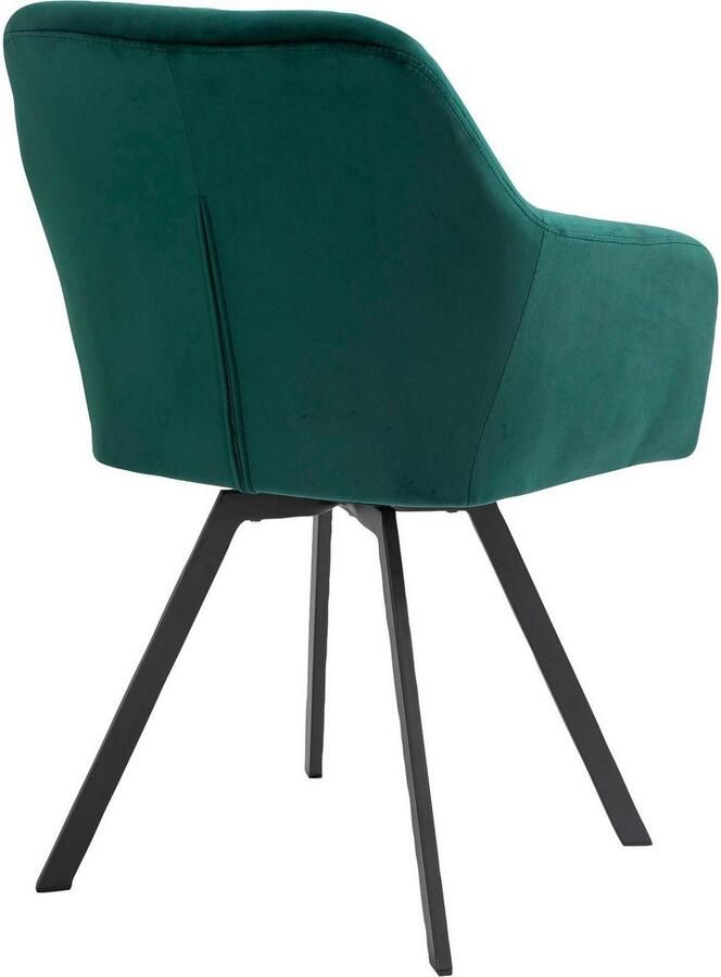 SalesFever Eetkamerstoel Toronto Stuhl Stilvoller Armlehnstuhl mit Steppungen Eetkamerstoel 360° draaiplateau onder de zitplaats (1 stuk) - Foto 3