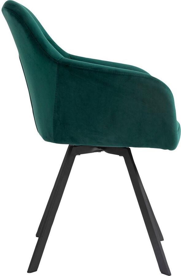 SalesFever Eetkamerstoel Toronto Stuhl Stilvoller Armlehnstuhl mit Steppungen Eetkamerstoel 360° draaiplateau onder de zitplaats (1 stuk) - Foto 6