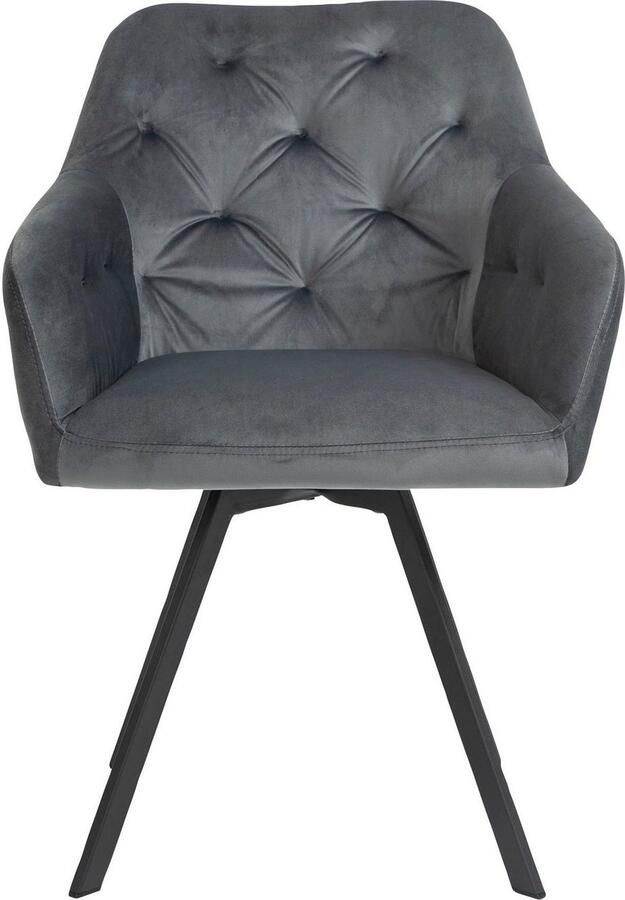 SalesFever Eetkamerstoel Toronto Stuhl Stilvoller Armlehnstuhl mit Steppungen Eetkamerstoel 360° draaiplateau onder de zitplaats (1 stuk) - Foto 6