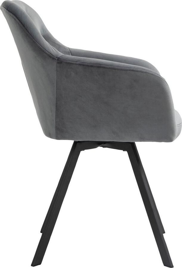 SalesFever Eetkamerstoel Toronto Stuhl Stilvoller Armlehnstuhl mit Steppungen Eetkamerstoel 360° draaiplateau onder de zitplaats (1 stuk) - Foto 8